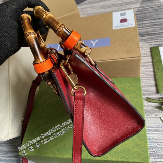Gucci新款女包 古馳全皮手提肩背竹節包 Gucci迷你托特包 655661  ydg3306